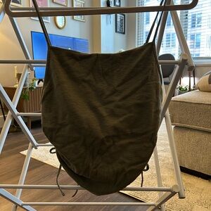 Aerie Olive Green Ruched Crop Top